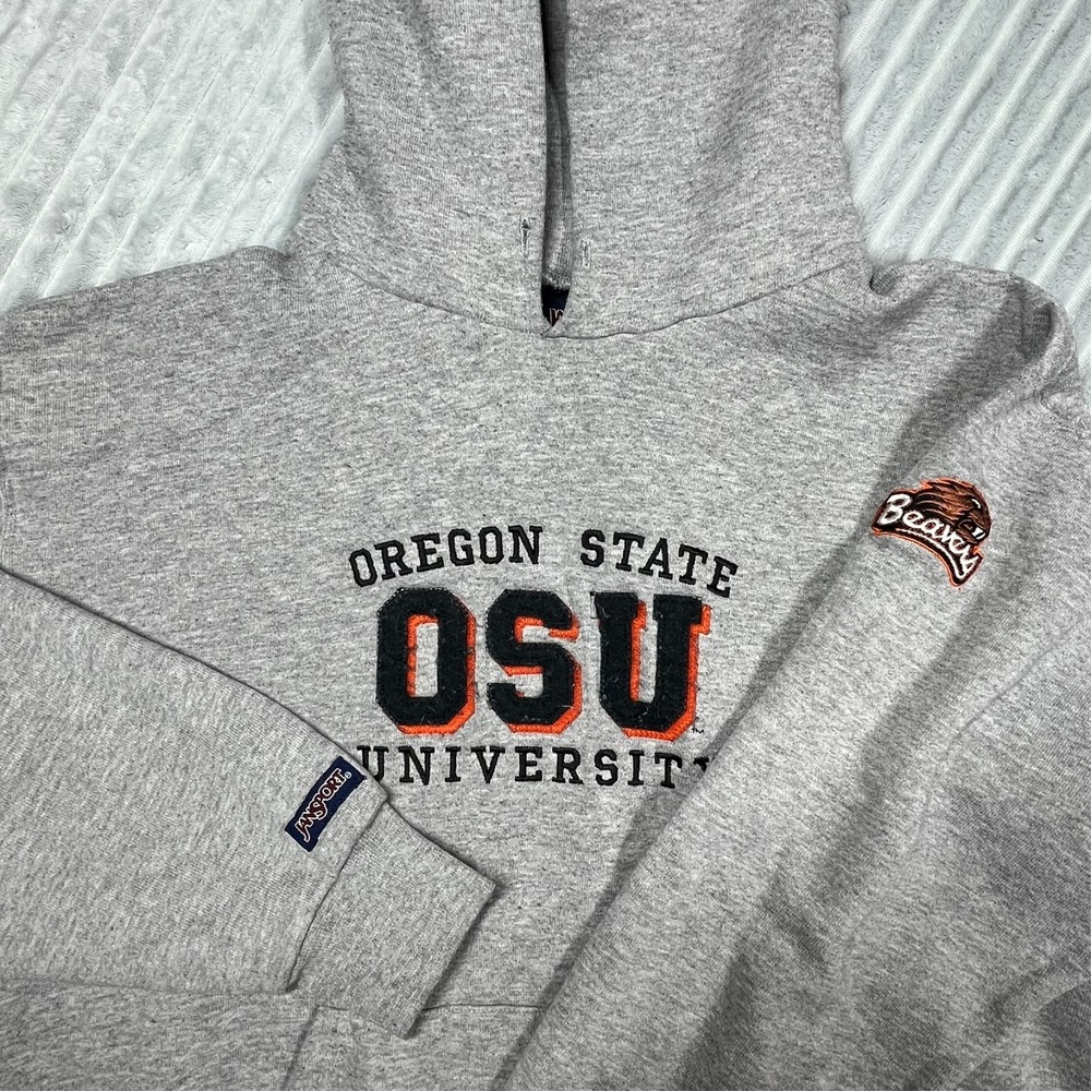 Oregon State University Beavers Fleece Pullover Hoodie Mens S Embroidered *Flaws